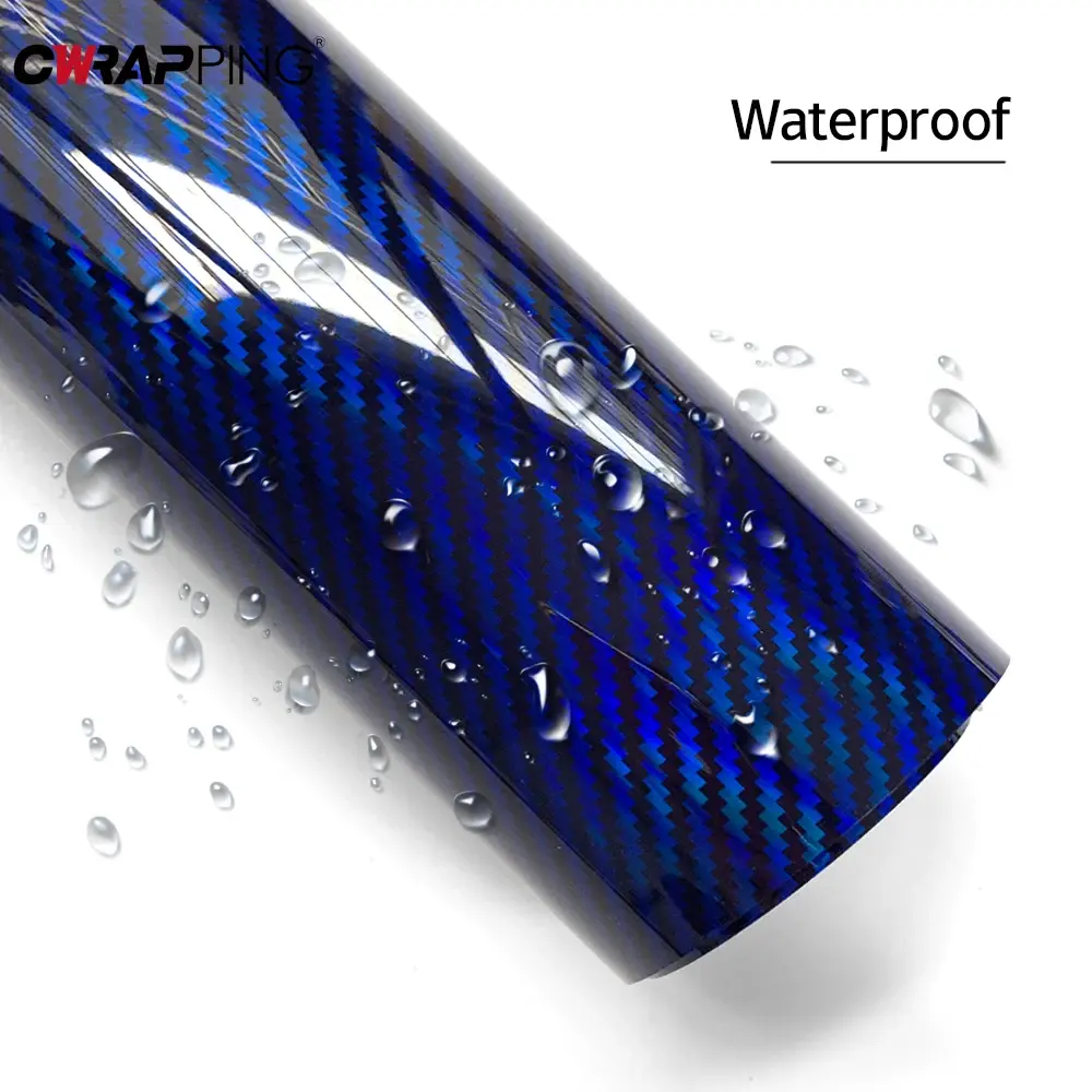 Motorcycles Wrap Body DIY Modification Stickers Carbon Fiber Glossy Laser Blue Vinyl Car Film Helmets for Motorcycle Accessories