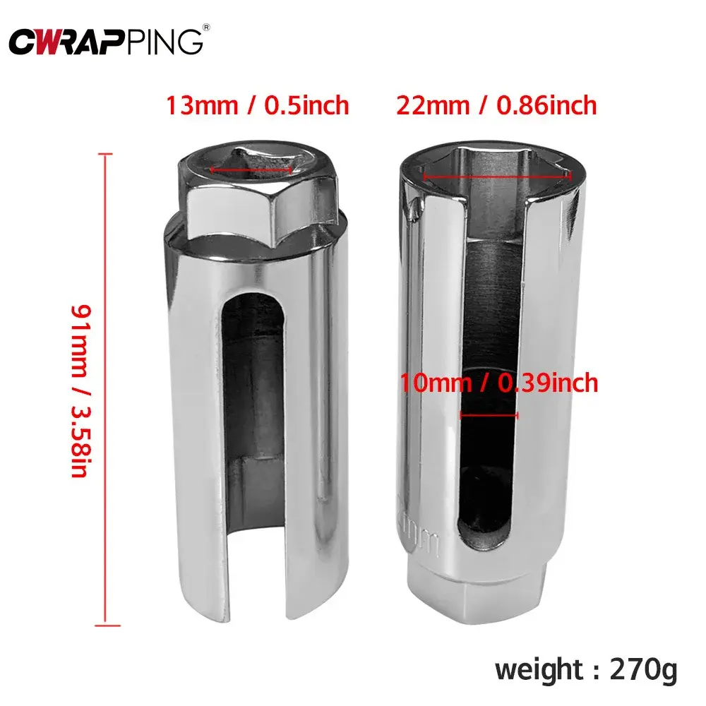 Car Oxygen Sensor Removal and Installation Tool 22mm 1/2" Drive Socket Wrench Special Tool for Repair Oxygen Sensor Removal Tool