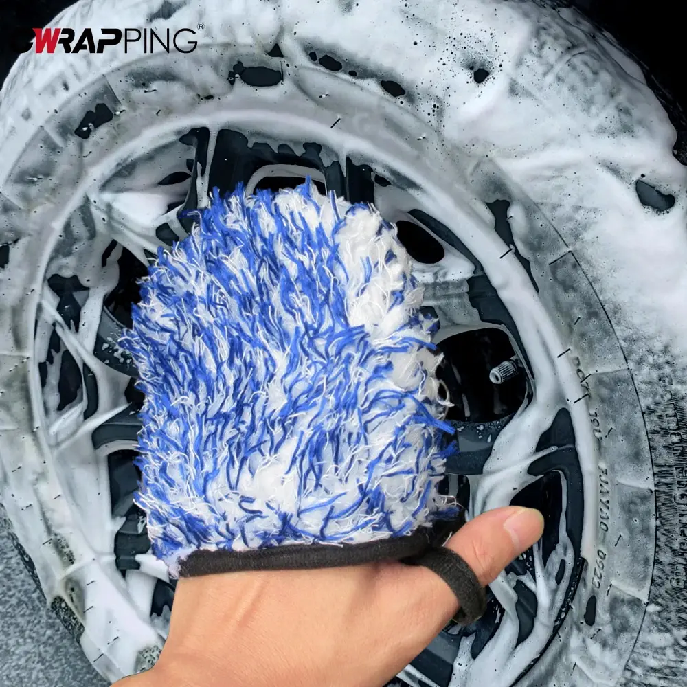 Microfiber Car Wash Gloves Wheel Hub Rim Cleaning Mitt Rims Brush Soft Dusting Gloves Car Cleaning Tools for Auto Accessories