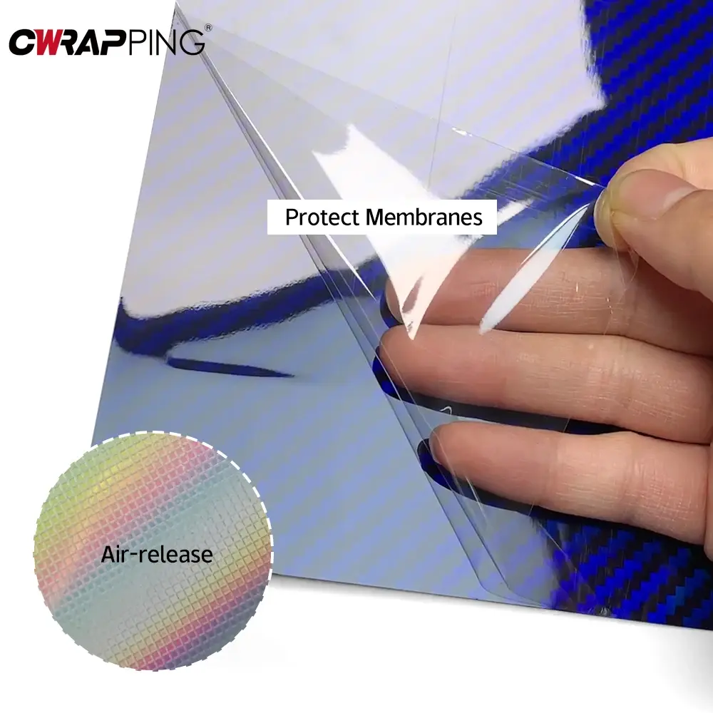 Motorcycles Wrap Body DIY Modification Stickers Carbon Fiber Glossy Laser Blue Vinyl Car Film Helmets for Motorcycle Accessories