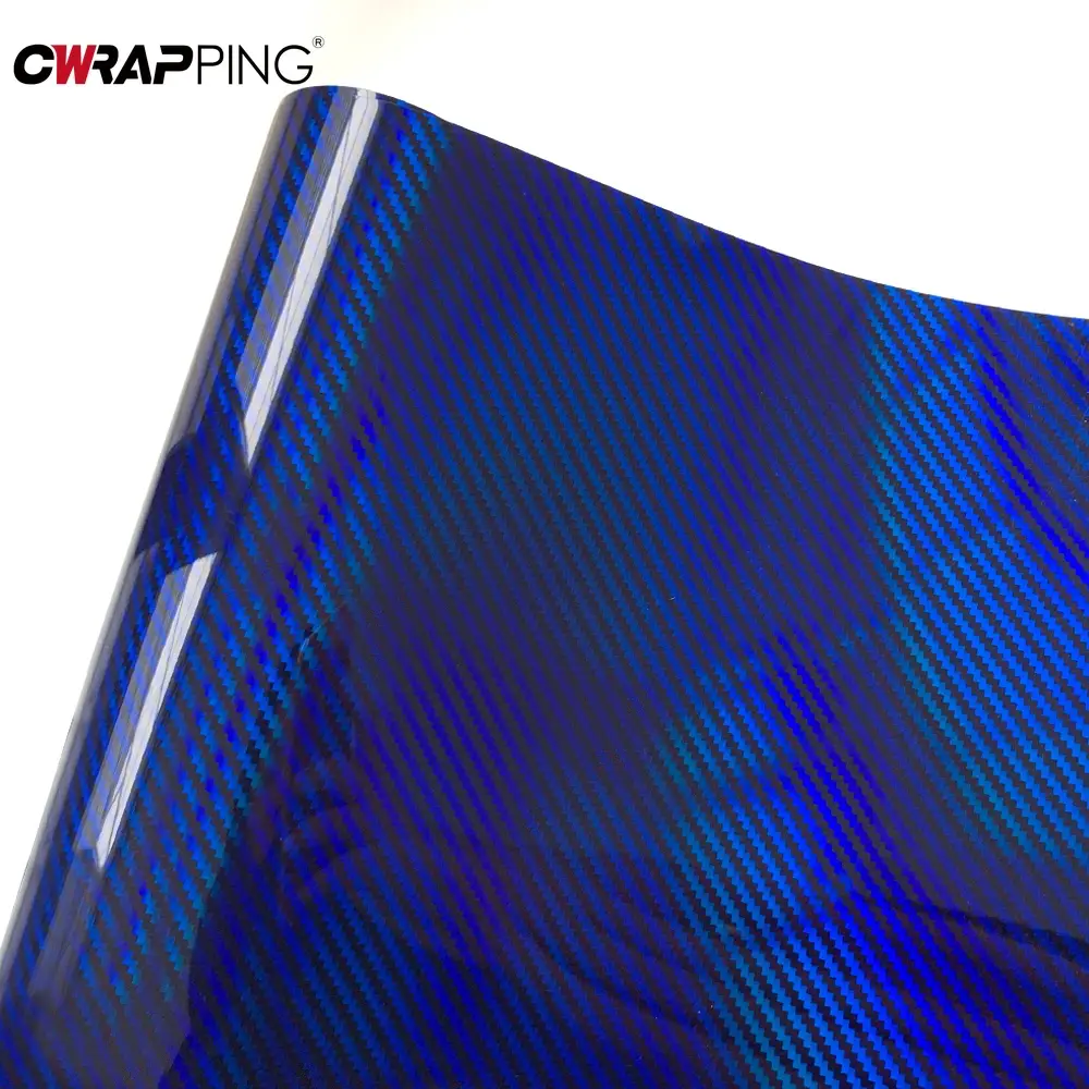 Motorcycles Wrap Body DIY Modification Stickers Carbon Fiber Glossy Laser Blue Vinyl Car Film Helmets for Motorcycle Accessories