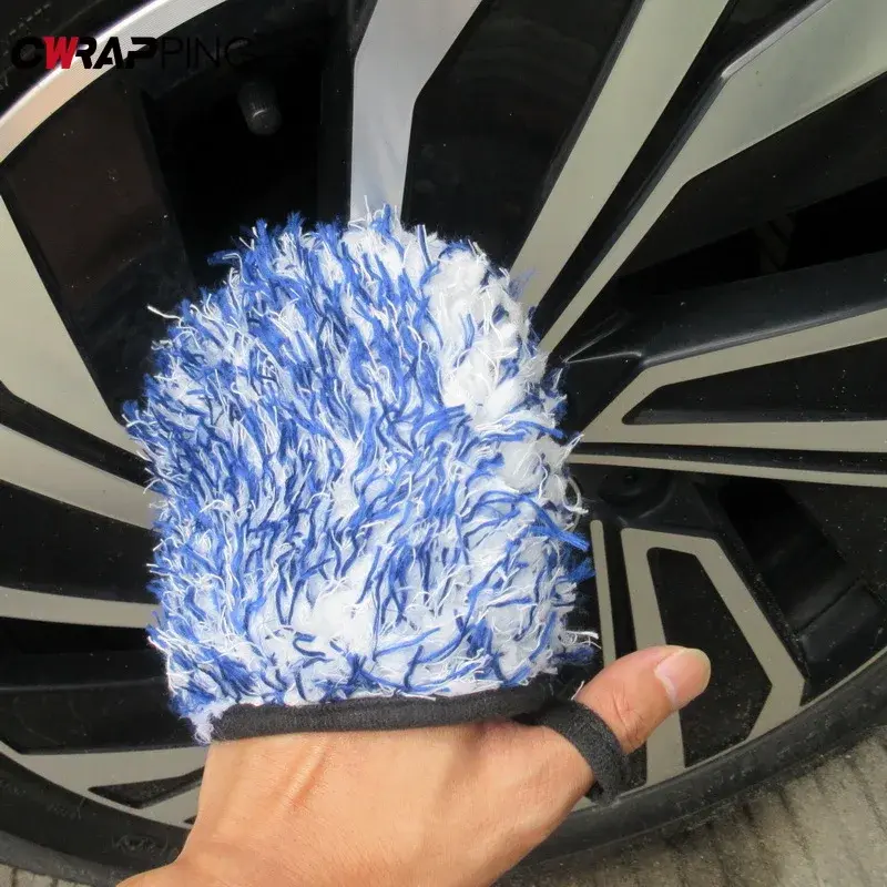 Microfiber Car Wash Gloves Wheel Hub Rim Cleaning Mitt Rims Brush Soft Dusting Gloves Car Cleaning Tools for Auto Accessories