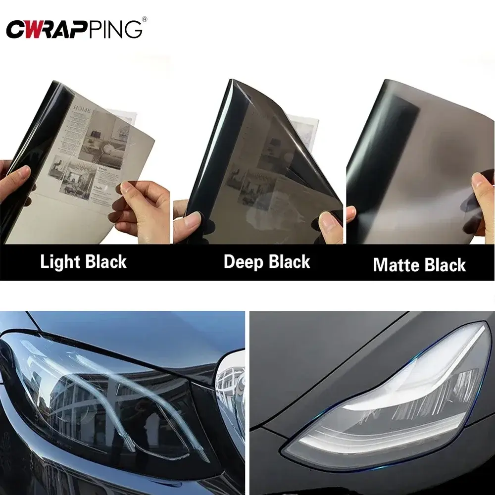 Car Headlight Tint Films Waterproof Headlights Armored Film Fog Light Taillight Smoke Black Tint Vinyl Film for Car Accessories