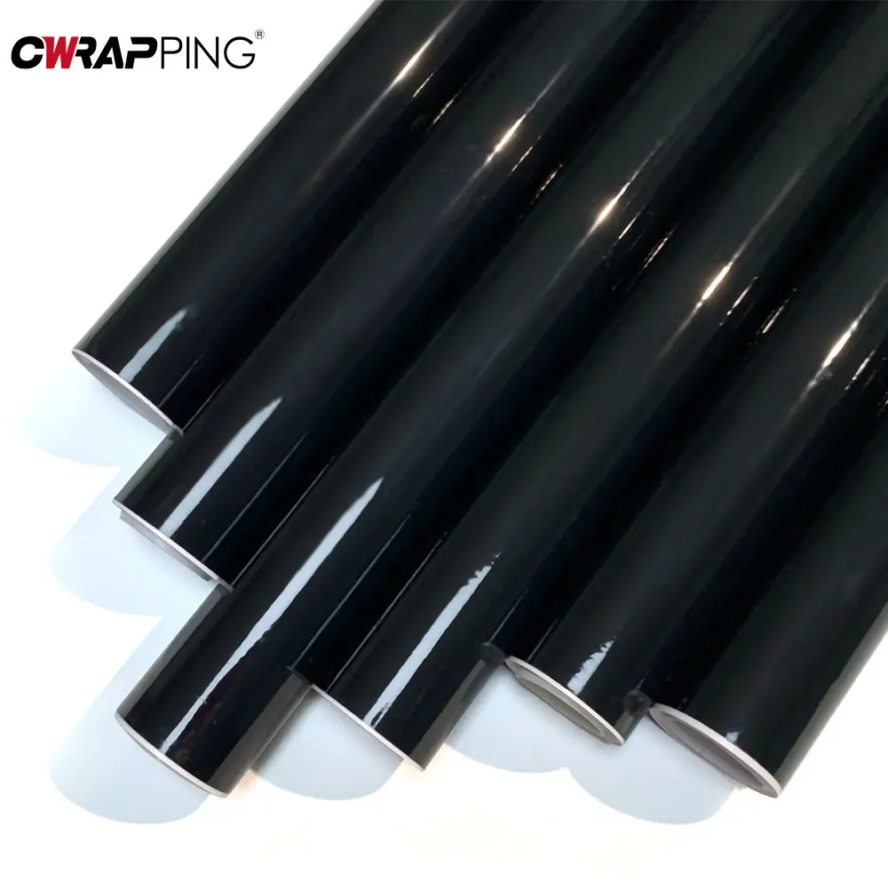 Car Sticker Glossy Black Wrap Vinyl Auto Tuning Self Adhesive Film Gloss Car Decal Bubble Free Vinyl Laptop Skin for Accessories
