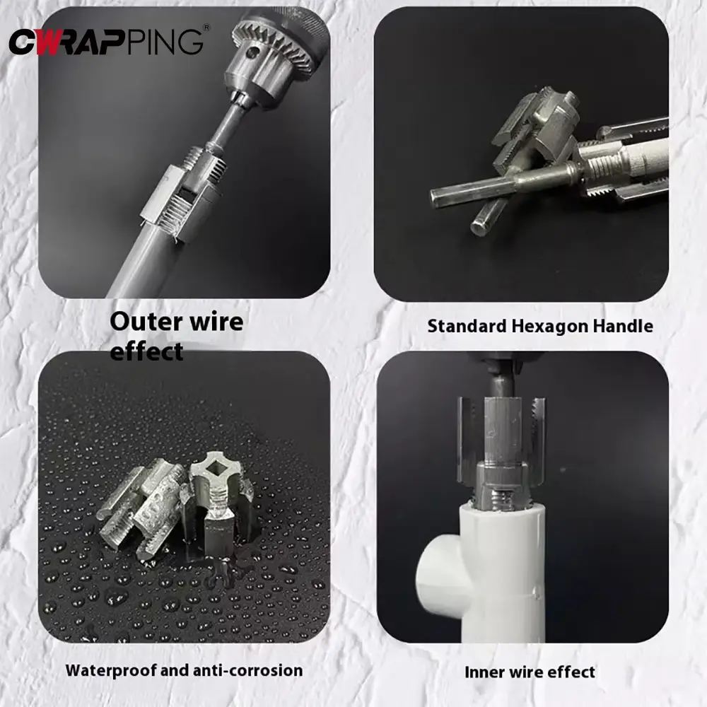 Water Pipe Inner Outer Wire Opener Threads Hole Universal Electric Drill Hexagonal Water Pipe Tapping Electric Drills Accessorie