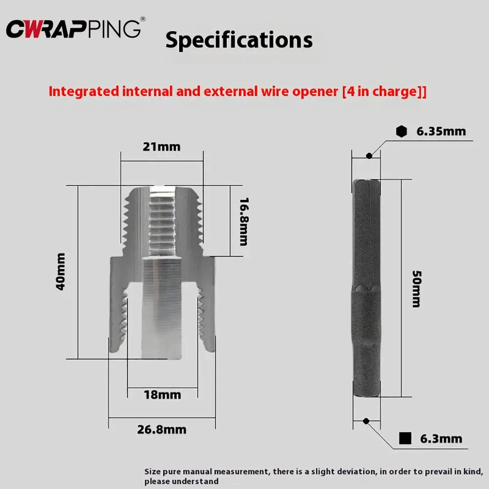 Water Pipe Inner Outer Wire Opener Threads Hole Universal Electric Drill Hexagonal Water Pipe Tapping Electric Drills Accessorie