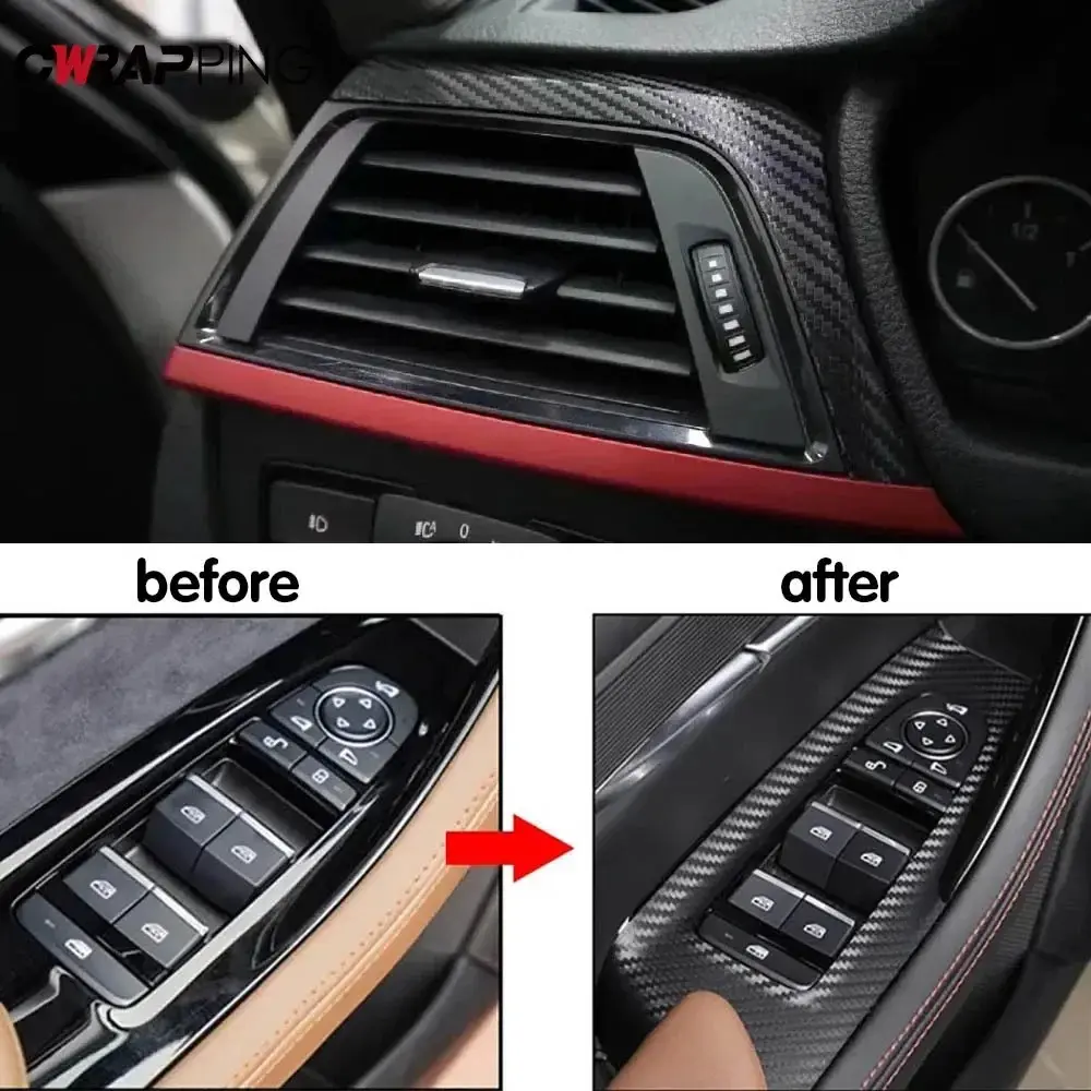 3D Carbon Fiber Vinyl Wrap 35x200cm Matte Black Adhesive Waterproof Car Motorcycle Body Decal Sticker for Decoration Protection