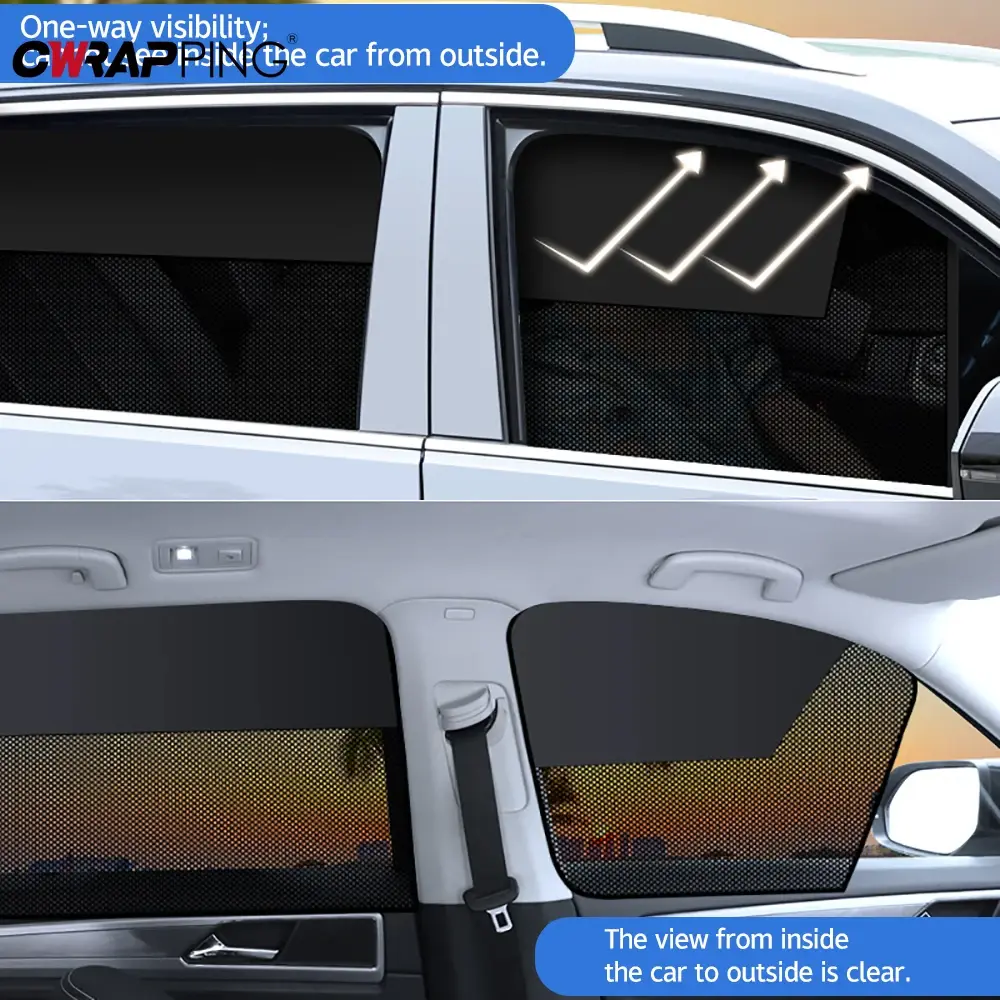 Double Sided Magnetic Car Sunshade UV Blocking Heat Insulation Front Rear Window Cover for Travel SUV Sedan Van Car Accessories