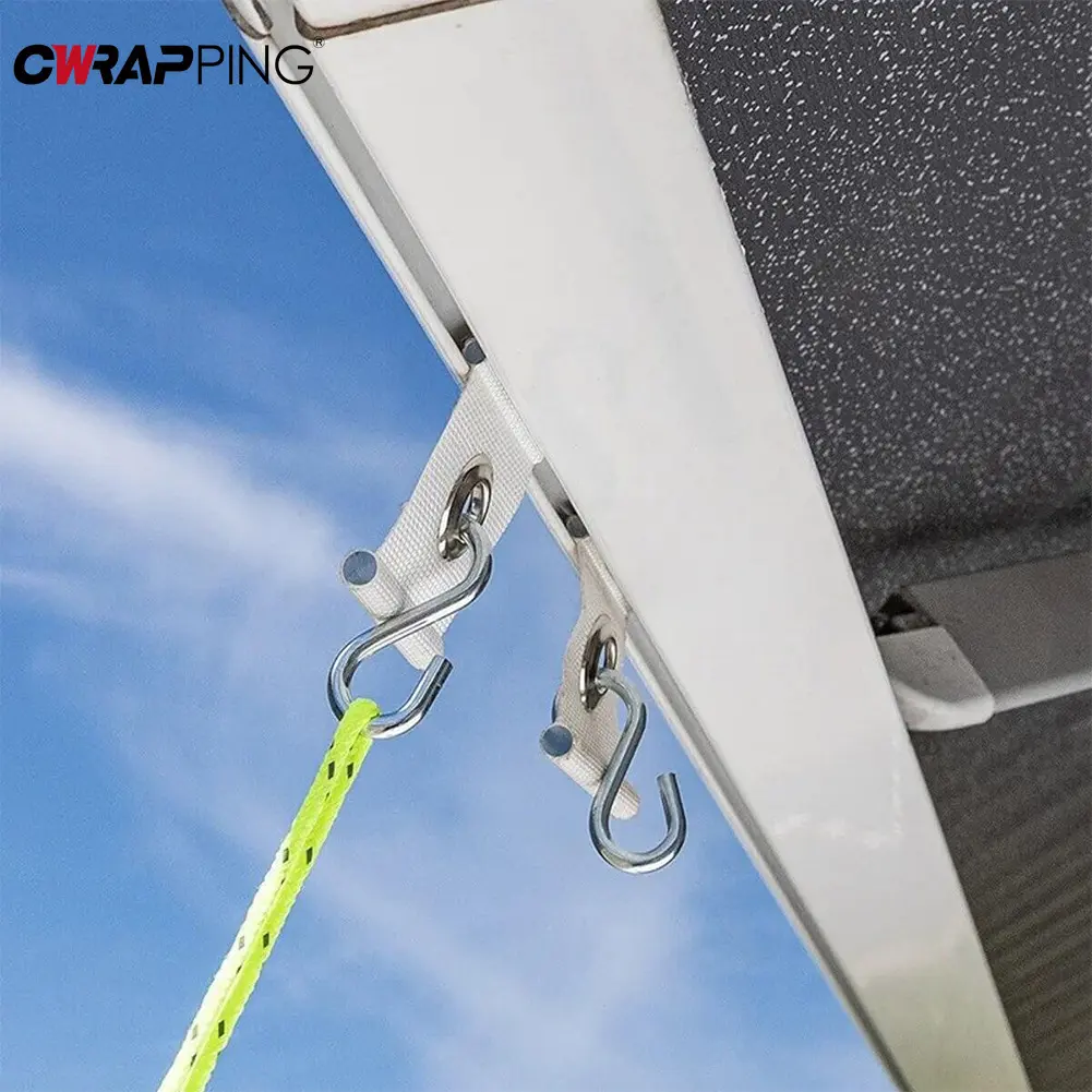 4Pcs RV Camping Awning Hooks S Clips RV Tent Hangers Light Hangers with Holes for Hang Out Clothes Caravan Camperb Accessories