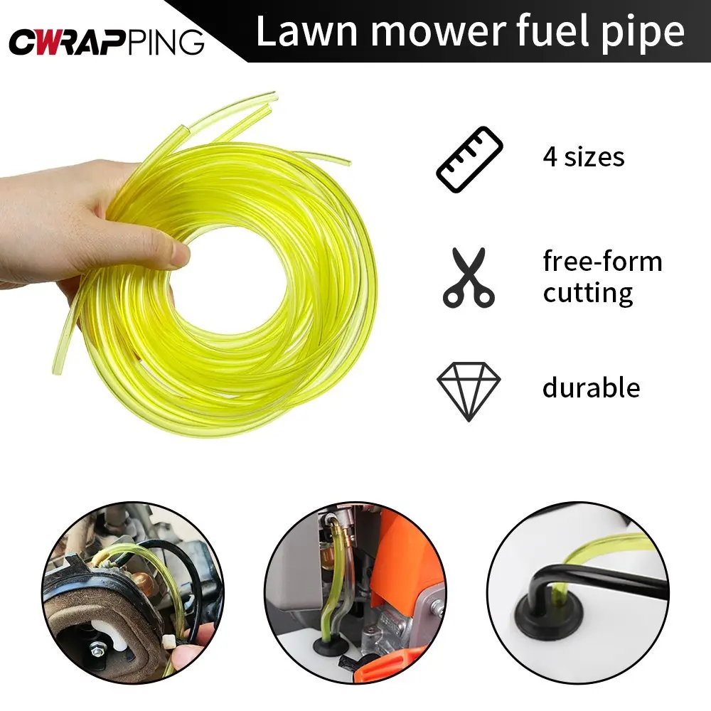 2m 4Pcs Petrol Fuel Pipe Line Hose for Lawn Mower Parts Fiue Pipe Strimmers Trimmer Blower Brushcutter Gas Petrol Line Pipe Hose