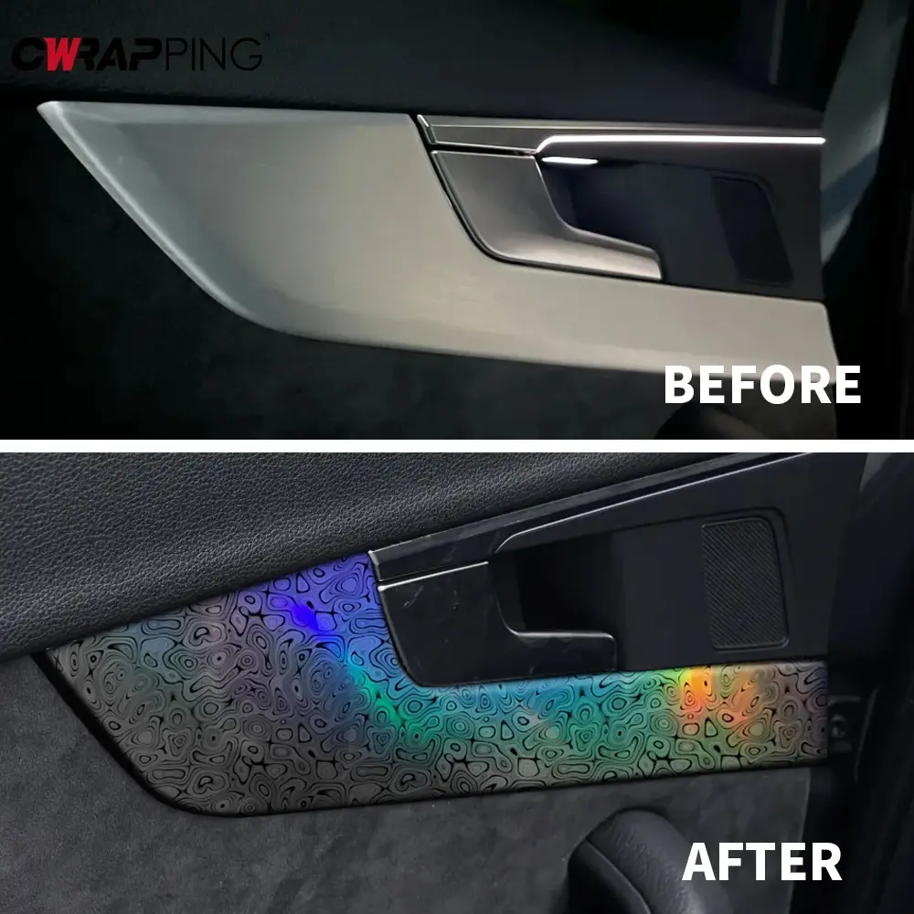 Car Vinyl Wrap Film Laser Silver Black Car Sticker Adhesive Color Change Film Waterproof Air Release DIY Decal Auto Accessories