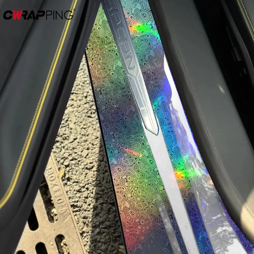 Car Vinyl Wrap Film Laser Silver Black Car Sticker Adhesive Color Change Film Waterproof Air Release DIY Decal Auto Accessories