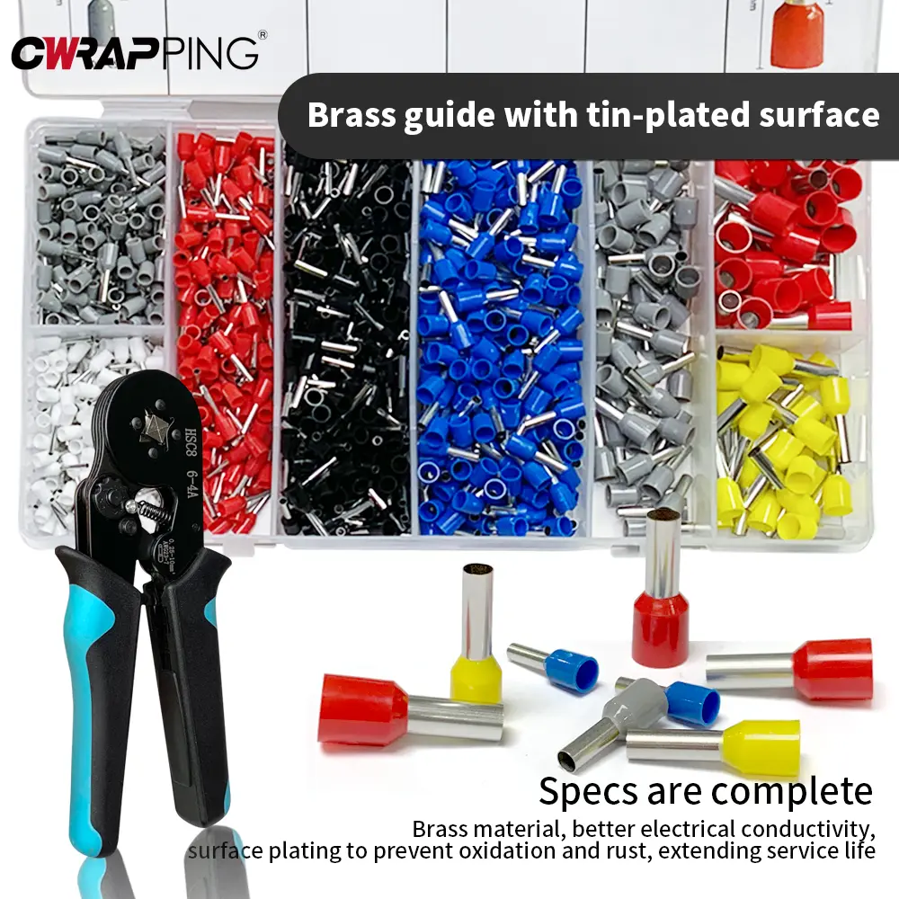 6-4A Wire Crimping Pliers Set 1200PCS Insulation Terminals Electrical Tube Crimping Plier Jaws Kit Multi-functional Clamp Tools