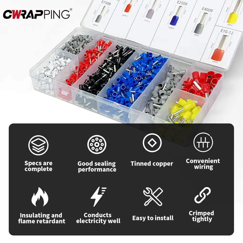 6-4A Wire Crimping Pliers Set 1200PCS Insulation Terminals Electrical Tube Crimping Plier Jaws Kit Multi-functional Clamp Tools
