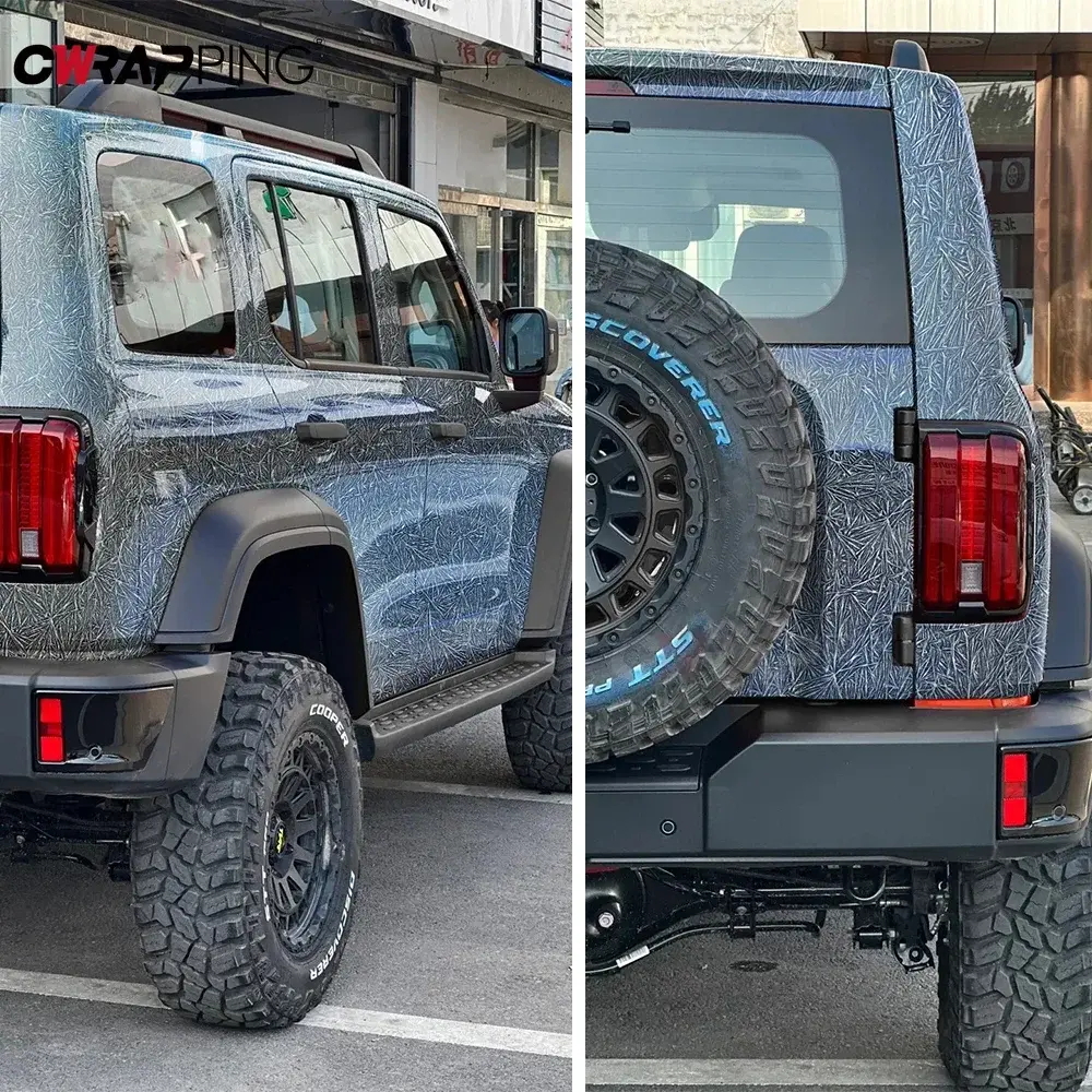 Car Wrap Vinyl Waterproof Car Stickers Ice Crack Blue Cover Air Release Foil Auto Body Film for Bike Motorcycle Auto Accessories