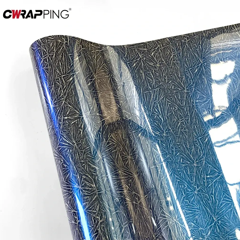 Car Wrap Vinyl Waterproof Car Stickers Ice Crack Blue Cover Air Release Foil Auto Body Film for Bike Motorcycle Auto Accessories