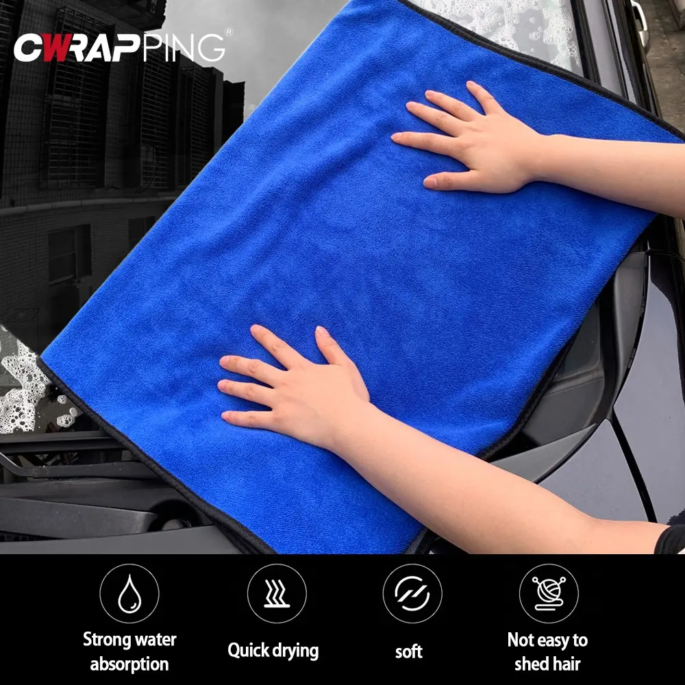1/2pcs Microfiber Towels Car Wash Supplies Detailing Car Glass Cleaning Tools Thicken Soft Drying Cloth Home Rag Car Accessories