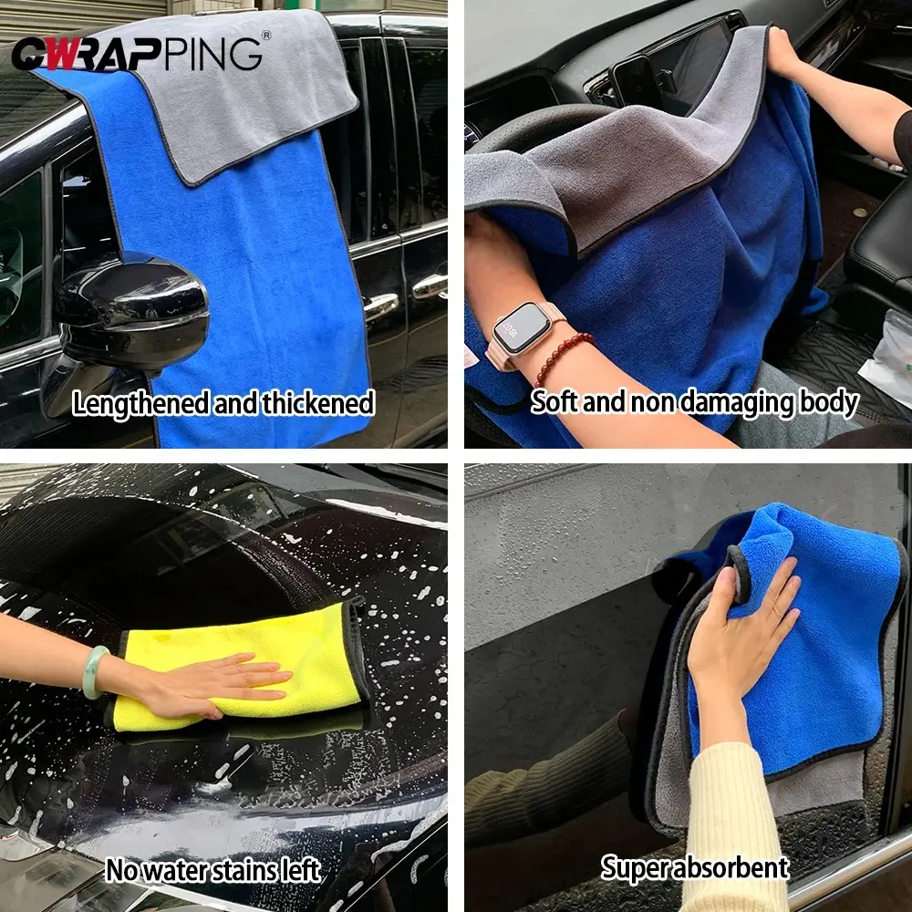 1/2pcs Microfiber Towels Car Wash Supplies Detailing Car Glass Cleaning Tools Thicken Soft Drying Cloth Home Rag Car Accessories