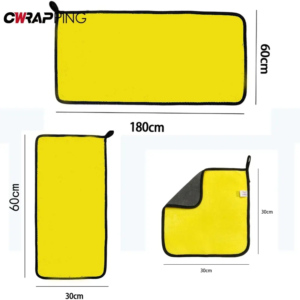 1/2pcs Microfiber Towels Car Wash Supplies Detailing Car Glass Cleaning Tools Thicken Soft Drying Cloth Home Rag Car Accessories