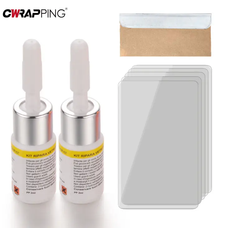 Car Windshield Glass Repair Kit Cracked Scratch Restoration Curing Glue Tool with Blade for Window Screen Phone Car Accessories