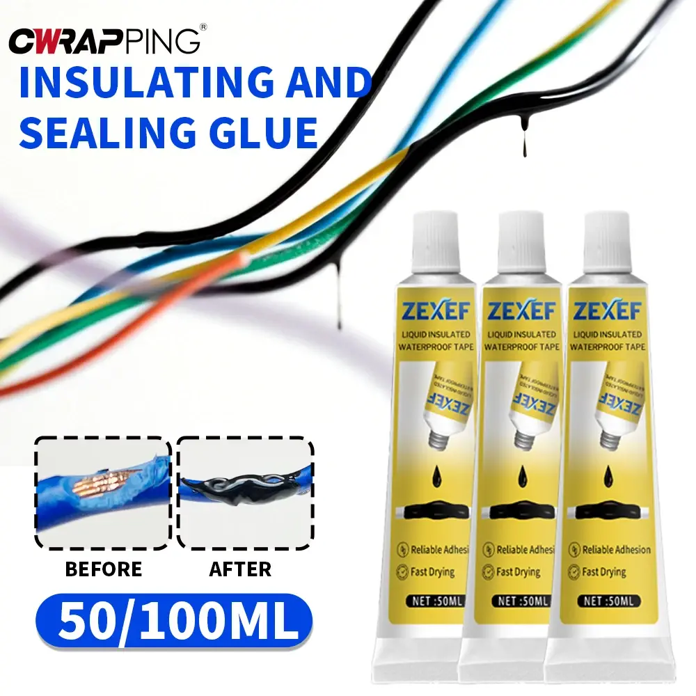 50/100ml Liquid Insulating Adhesive Tape Repair Rubber Electrical Wire Cable Coat Fix Line Glue Multipurpose Insulation Paste