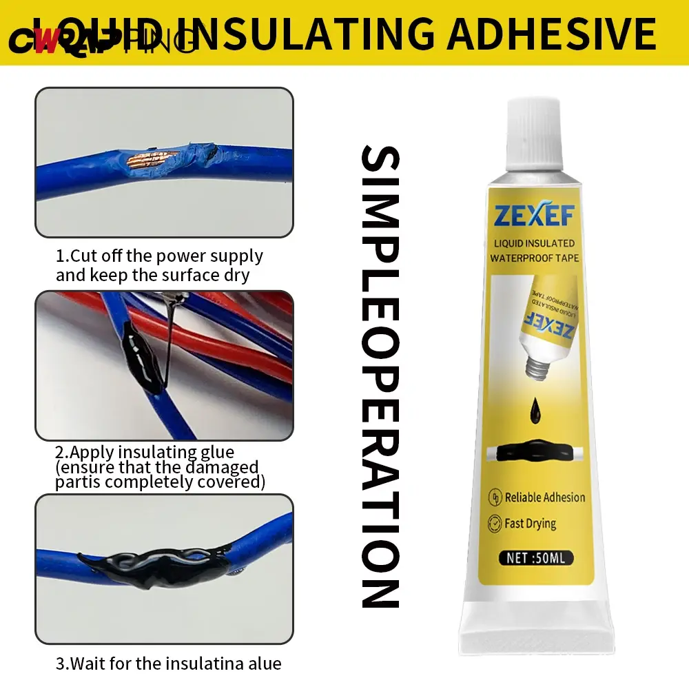 50/100ml Liquid Insulating Adhesive Tape Repair Rubber Electrical Wire Cable Coat Fix Line Glue Multipurpose Insulation Paste