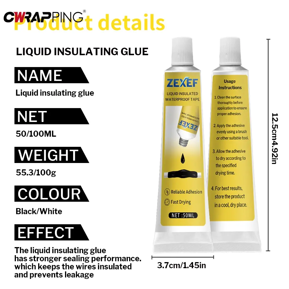 50/100ml Liquid Insulating Adhesive Tape Repair Rubber Electrical Wire Cable Coat Fix Line Glue Multipurpose Insulation Paste