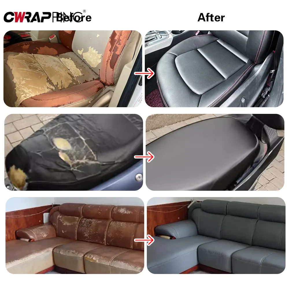 PU Leather Self Adhesive Interior Repair Patch Sofa Soft Car Sticker Repair Subsidy Renew Decal Seat Repair Film for Motorcycle
