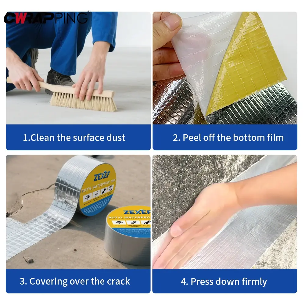 Waterproof Tape Self-adhesive Butyl Sealing Tape Roof Repair Sealed Adhesive Sealant High and Low-temperature Resistance Tape