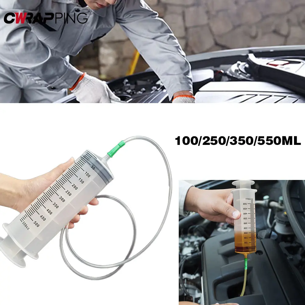 100/250/350/550ml Car Large Capacity Syringes Automotive Fuel Brake Liquid Extraction Reusable Needle Barrel for Extracting Oil