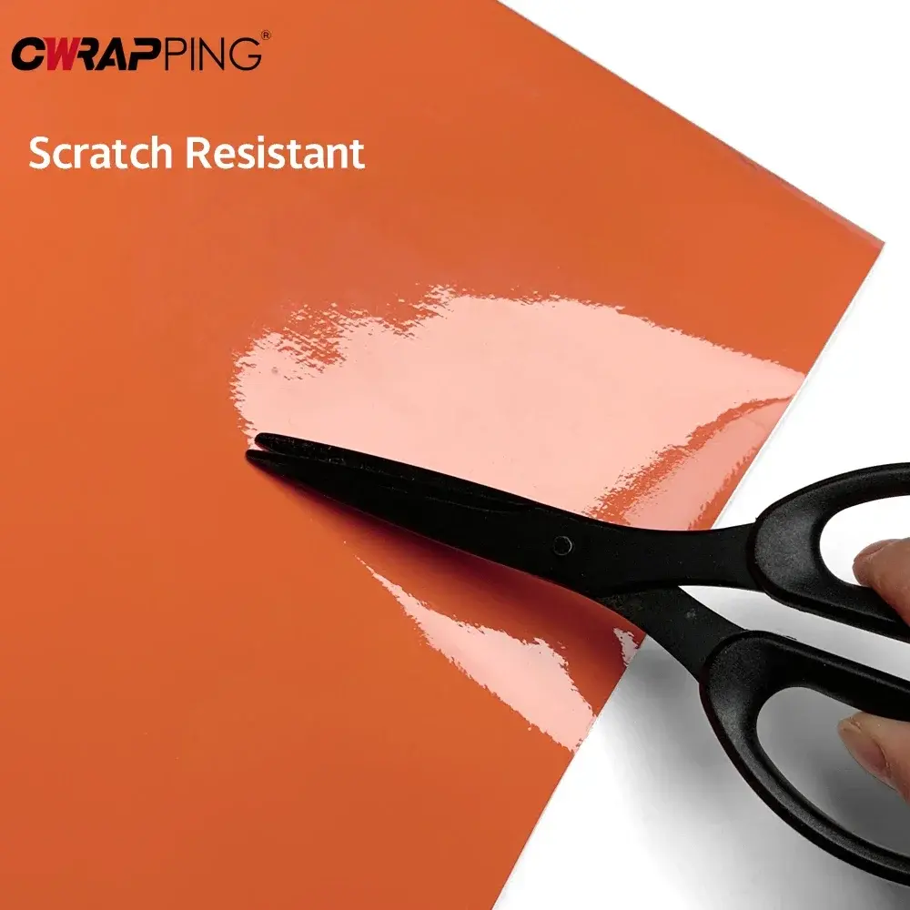 Glossy Car Sticker Vinyl Wrap Waterproof Vinyl Auto Tuning Car Body Film Orange Adhesive Motorcycle Sticker for Car Accessories