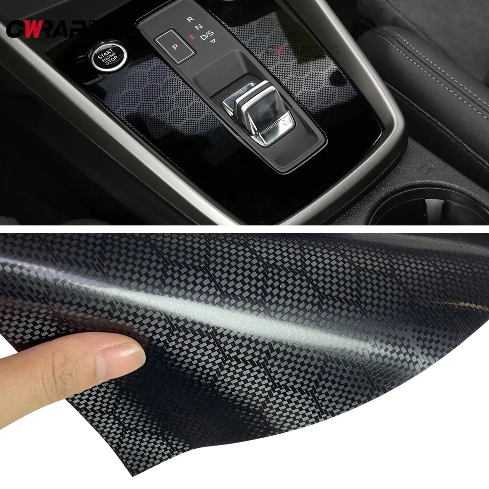 Carbon Fiber Sticker Waterproof Self Adhesive Black  Diamond Forged Carbon Film Color Change Film Stickers for Car Accessories