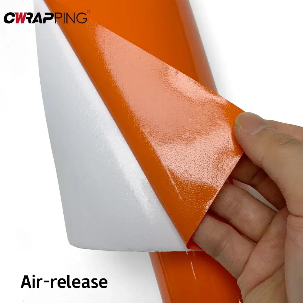 Glossy Car Sticker Vinyl Wrap Waterproof Vinyl Auto Tuning Car Body Film Orange Adhesive Motorcycle Sticker for Car Accessories