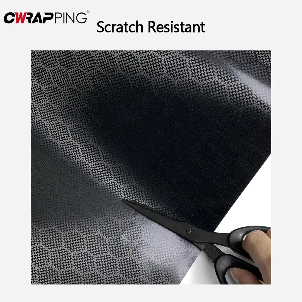 Carbon Fiber Sticker Waterproof Self Adhesive Black  Diamond Forged Carbon Film Color Change Film Stickers for Car Accessories