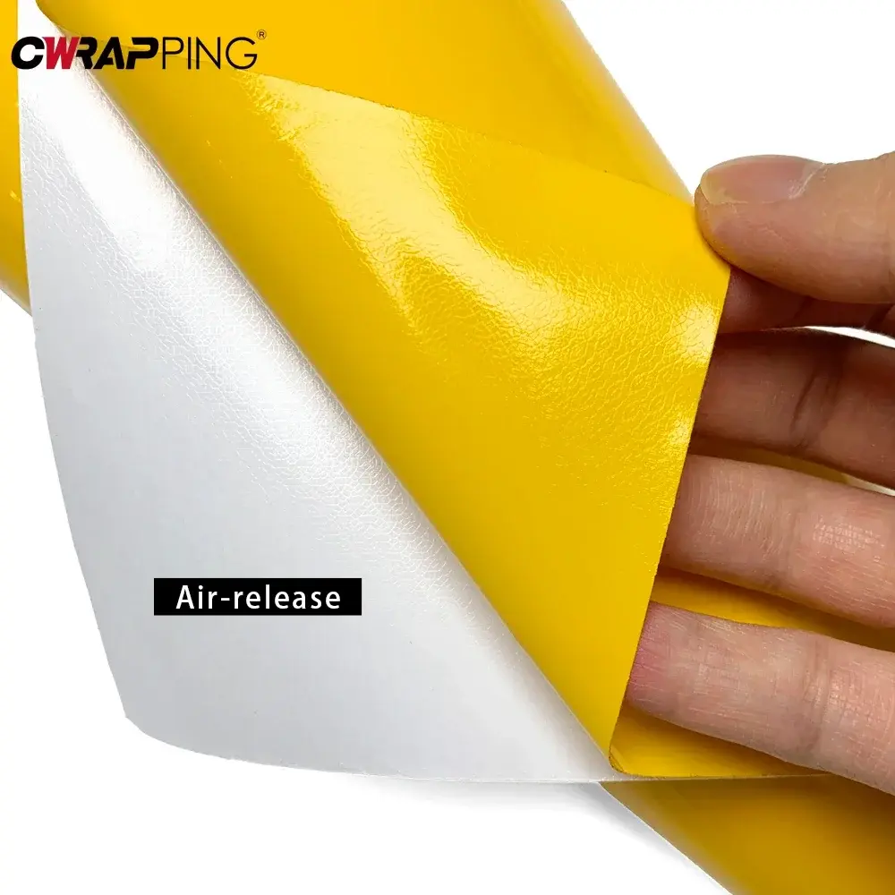 Glossy Car Stickers Vinyl Wrap Film Self Adhesive Bubble Free Decoration DIY Yellow Motorcycle Stickers for Auto Accessories