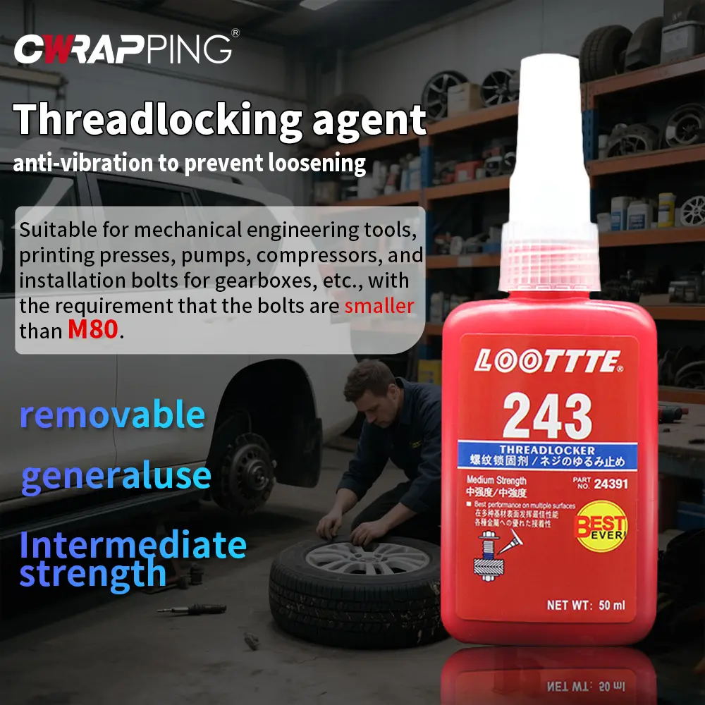 50ml Threadlocker Adhesive Anaerobic Sealant Anti Loose Screw Fastening Quickly Cured Agent Thread Locking Super Glues for Screw