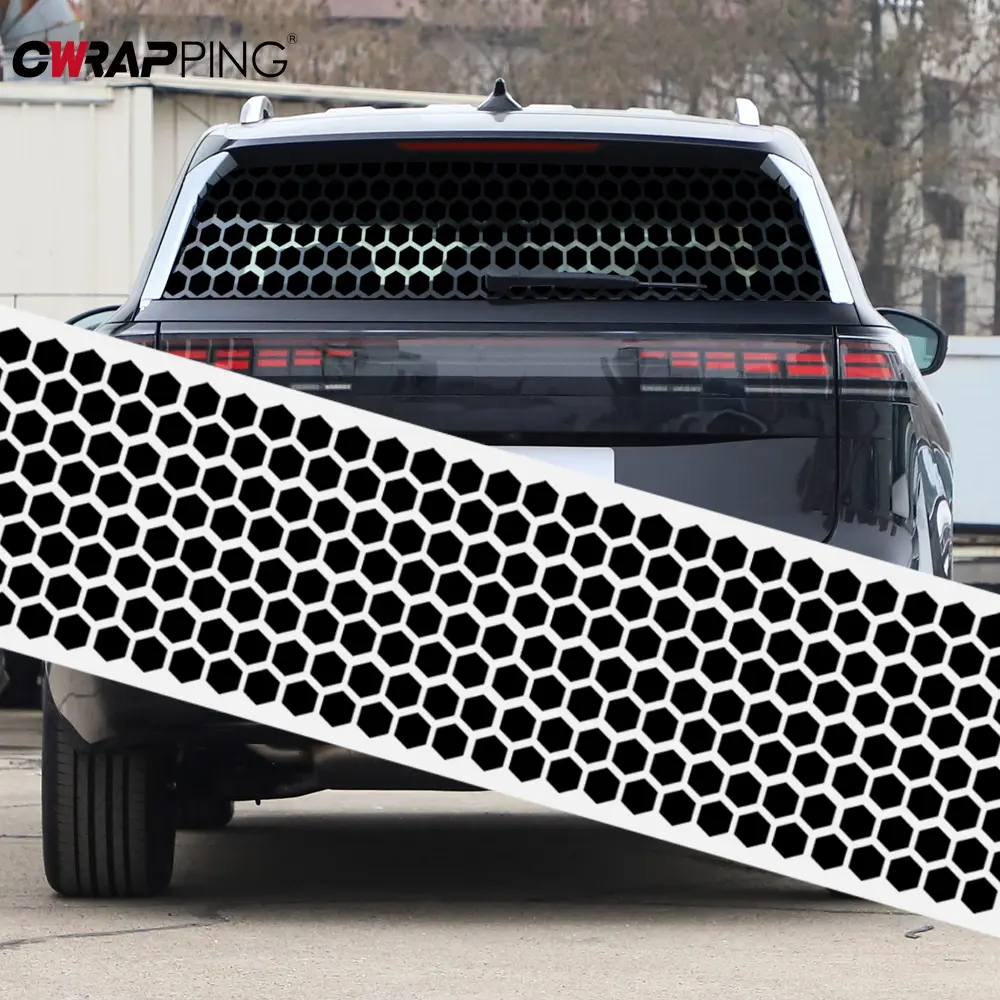 Motorcycle Sticker Honeycomb Geometric Car Decal Auto B Pillar Waterproof Center Column Decor for Car Motorcycle Accessories