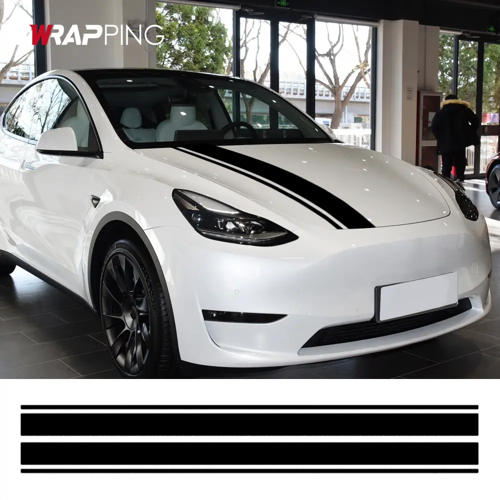 Motorcycle Sticker Car Hood Engine Rally Line Sticker Waterproof Auto Hood Cover Decoration Decal Tuning Motorcycle Accessories