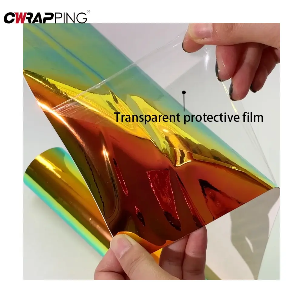 Exterior Car Stickers Vinyl Wrap Motorcycles Gold Stickers Rainbow Laser Plated Car Body Film Waterproof Vinyl Car Accessories