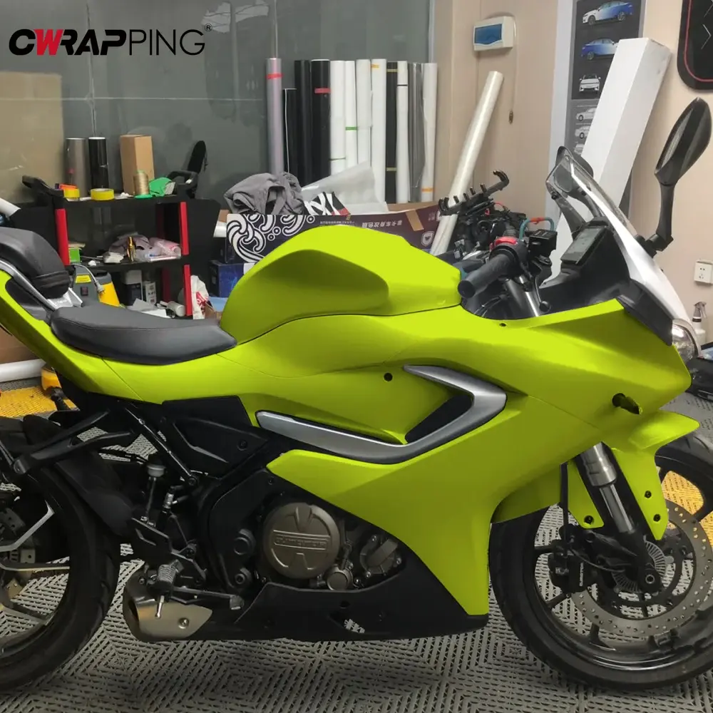 Car Decal Neon Yellow Big Size Car Vinyl Wrap Films Anti-Scratch Auto Wrapping Waterproof Sticker for Tunning Car Accessories