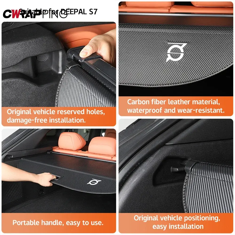 Car Trunk Curtain Covers Waterproof Shield Shade Retractable Luggage Mat Shelter Cargo Pad for Universal Car Trunk Accessories