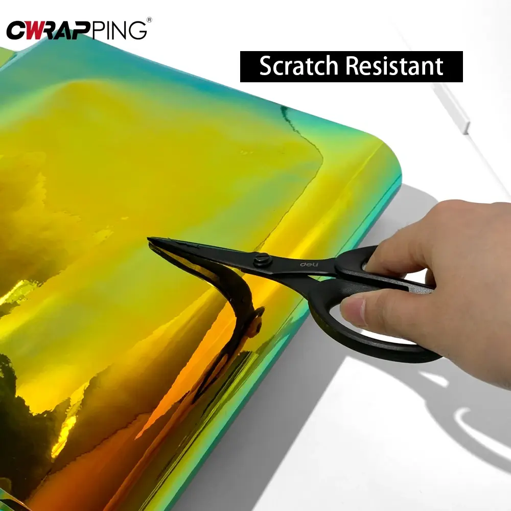 Exterior Car Stickers Vinyl Wrap Motorcycles Gold Stickers Rainbow Laser Plated Car Body Film Waterproof Vinyl Car Accessories