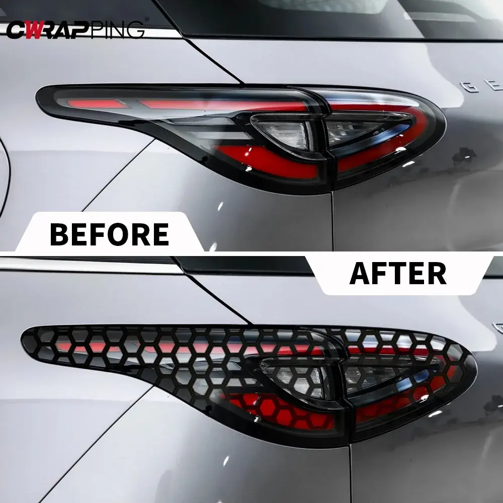 Car Decals Honeycomb Car Rear Tail Light Lamp Headlights Motorcycle Wrap Vinyl Car Film Cover Accesories Auto Tuning Accessories