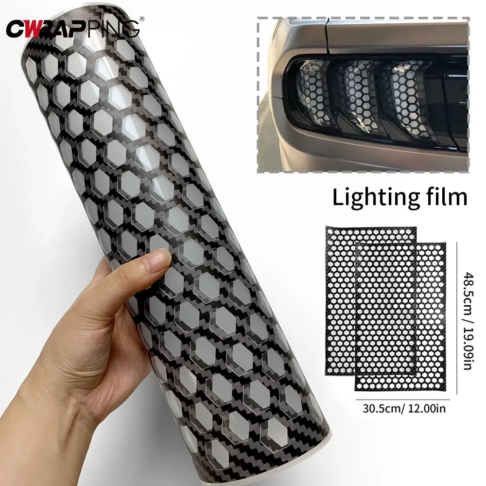 Car Decals Honeycomb Car Rear Tail Light Lamp Headlights Motorcycle Wrap Vinyl Car Film Cover Accesories Auto Tuning Accessories