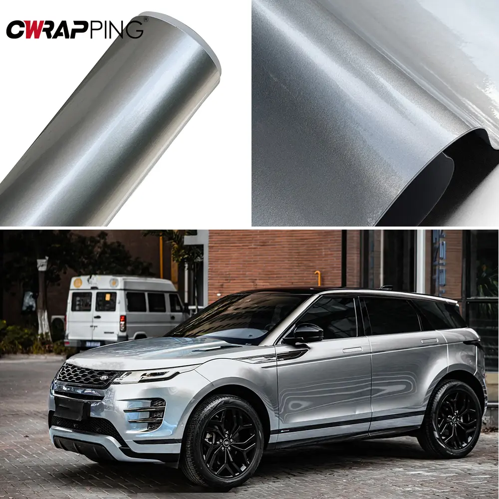 Glossy Car Stickers Aurora Silver Car Body Film Air Release Vinyl Wrap Film Waterproof Color Change Sticker for Auto Accessories