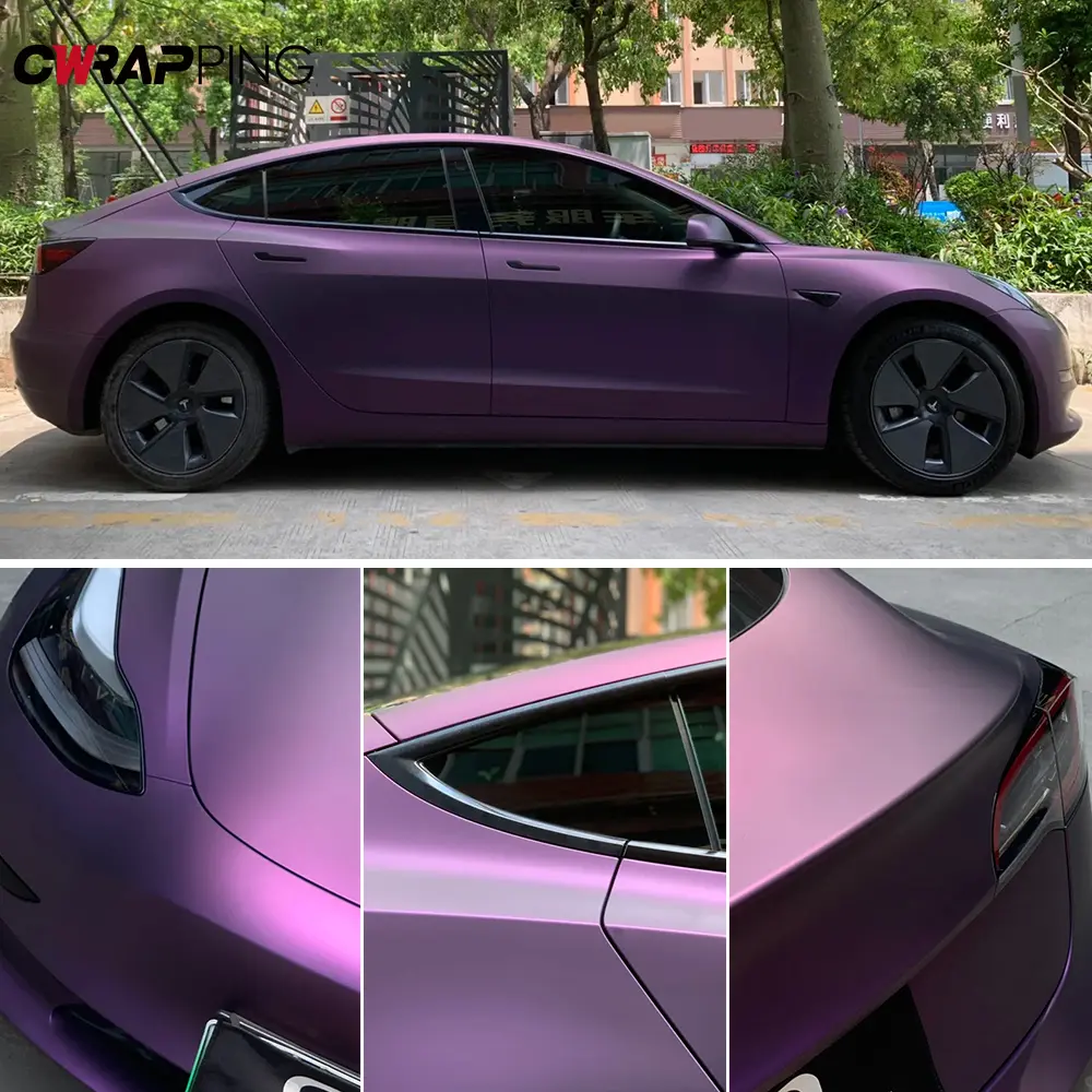 Dark Night Purple Vinyl Wrap PET Car Film Cover Waterproof Adhesive Vinyl for Motorcycle Stickers Customization Auto Accessories