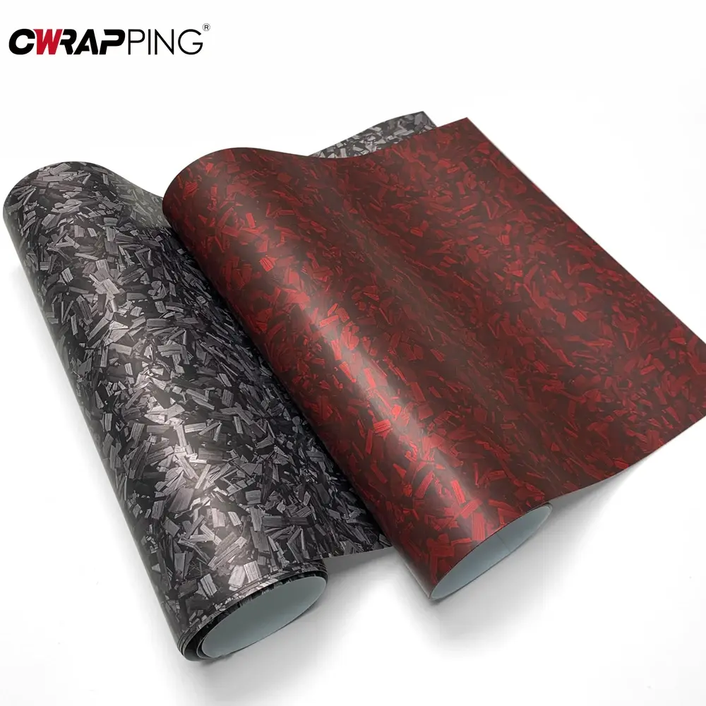 Carbon Fiber Forged Vinyl Wrap Matte Films Adhesive Car Modification Sticker Cover Air Release Foil for Moto Auto Accessories