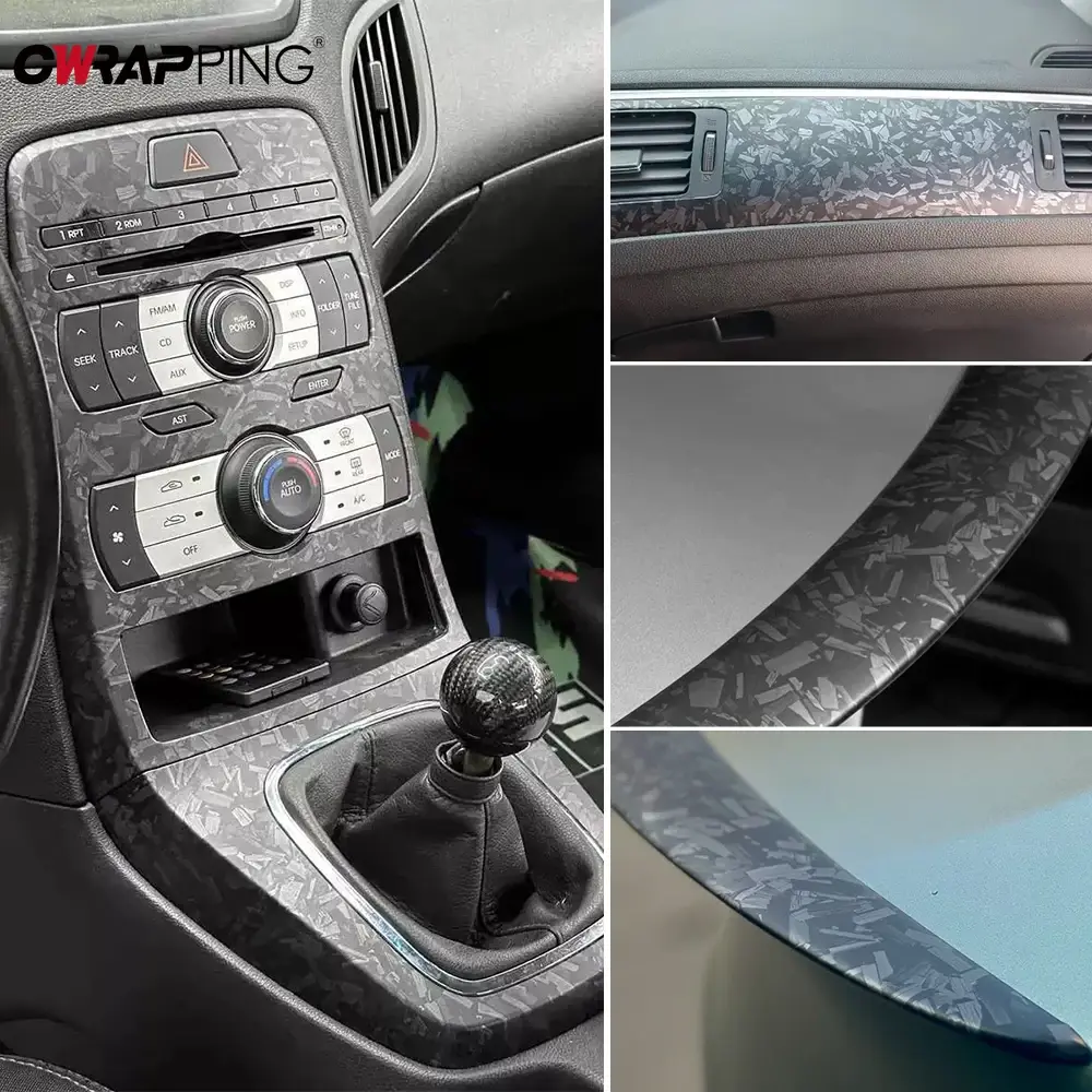 Carbon Fiber Forged Vinyl Wrap Matte Films Adhesive Car Modification Sticker Cover Air Release Foil for Moto Auto Accessories