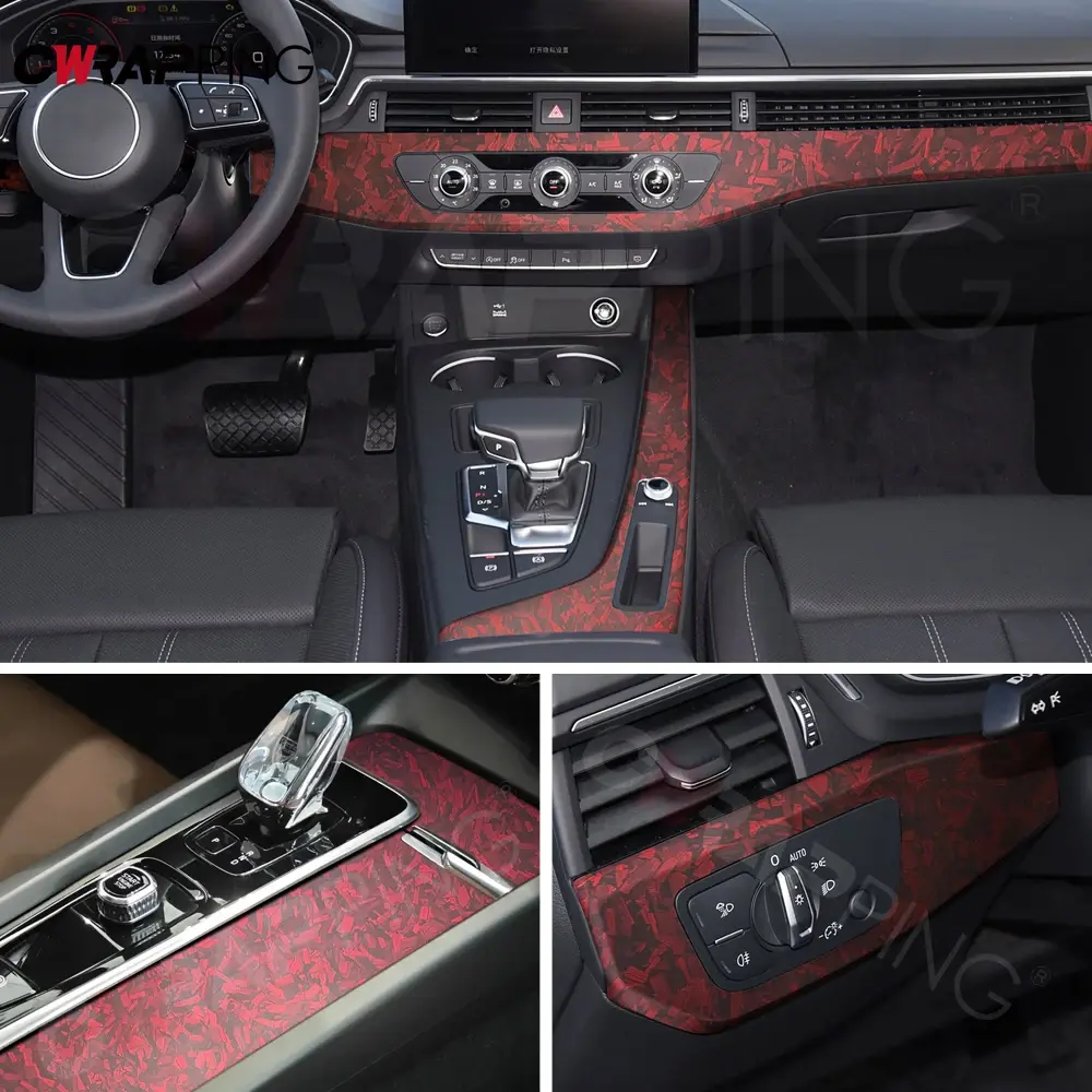 Carbon Fiber Forged Vinyl Wrap Matte Films Adhesive Car Modification Sticker Cover Air Release Foil for Moto Auto Accessories