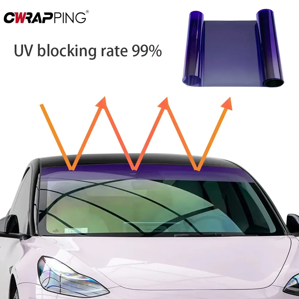 Car Glass Solar Film Window Tint Vinyl Auto Tuning for Windshield Waterproof Self-Adhesive Color Changing Film Dyed Car Stickers